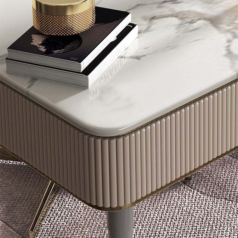 Tables de travail de bureau de forme rectangulaire en pierre en blanc