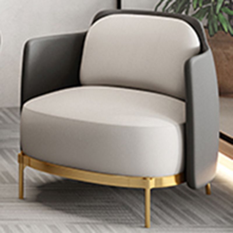 Hedendaagse faux leer gebogen bank met een slopende arm voor woonkamer