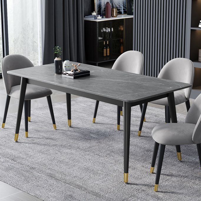 4 Legs Dining Site Table Contemporary Style Stone Dinette Table for Home Clearhalo ' dining_table' 'Dining Tables & Seating' 'Dining Tables' 'furn' 'furn_dining_table' 'Furniture' 'furniture_dining_table' 'Kitchen & Dining Furniture' 'kitchen&dining_furn' 'kitchen' 'kitchen_dining_table' 1200x1200_712a1dcc-805f-4986-bc03-8853760744ec