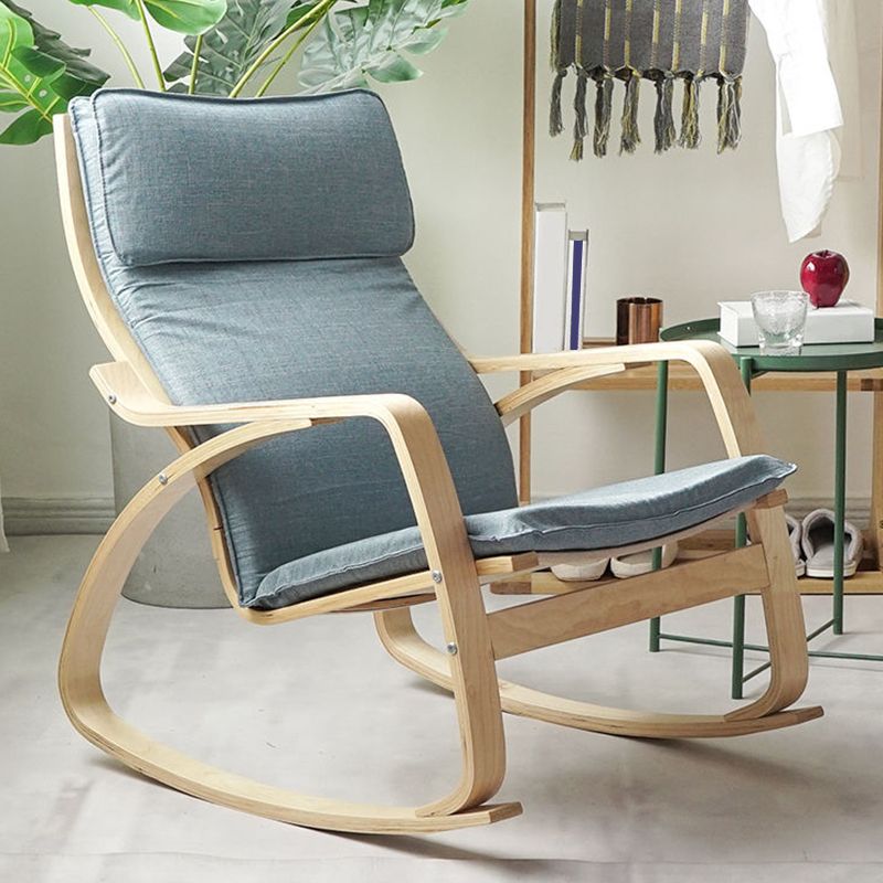 Fabric Rocking Chair Plain Wood Frame Removable Cushions Contemporary Rocking Chair Clearhalo 'Chairs & Seating' 'furn' 'furn_rocking_chairs' 'Furniture' 'Living Room Furniture' 'Rocking Chairs' 'rocking_chairs' 1200x1200_712ad680-5b78-47be-925b-ba85e38059c0
