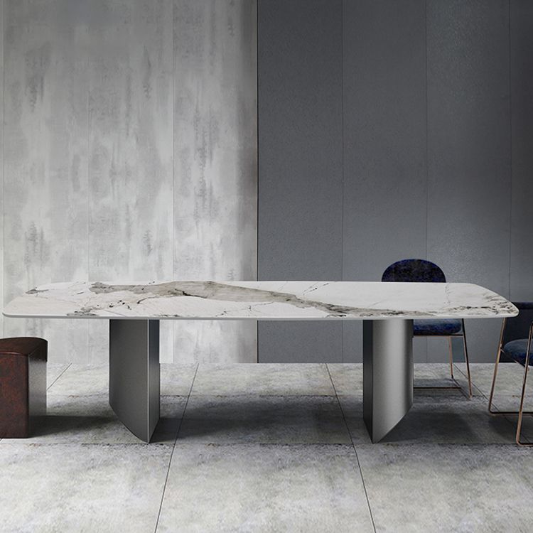 Metal Traditional Luxury Rectangle Table Sintered Stone Indoor Table for Kitchen Clearhalo ' dining_table' 'Dining Tables & Seating' 'Dining Tables' 'furn' 'furn_dining_table' 'Furniture' 'furniture_dining_table' 'Kitchen & Dining Furniture' 'kitchen&dining_furn' 'kitchen' 'kitchen_dining_table' 1200x1200_712b2b0a-851a-44b4-8dc1-204be20f816e