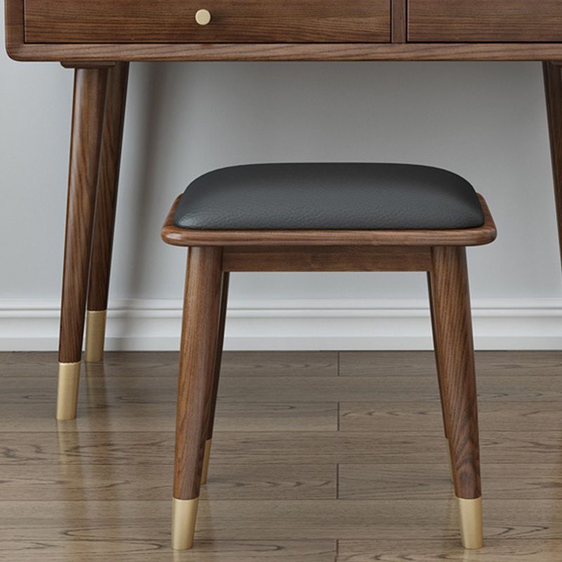 3-Drawer Vanity Makeup Table Set Traditional Mirrored Ash Vanity Clearhalo 'Bedroom Furniture' 'furn' 'furn_makeup_vanities' 'Furniture' 'Makeup Vanities' 'makeup_vanities' 1200x1200_712c0647-cff9-45dd-a6bc-96499605014c