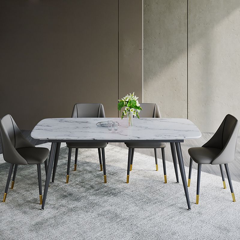 Glam Upholstered Dining Side Chair Faux Leather and Metal Dining Chair Clearhalo 'Dining Chairs' 'Dining Tables & Seating' 'dining_chair' 'furn' 'furn_dining_chair' 'Furniture' 'Kitchen & Dining Furniture' 1200x1200_712d67b6-ddb6-40e9-a5c2-623ed319a4ef