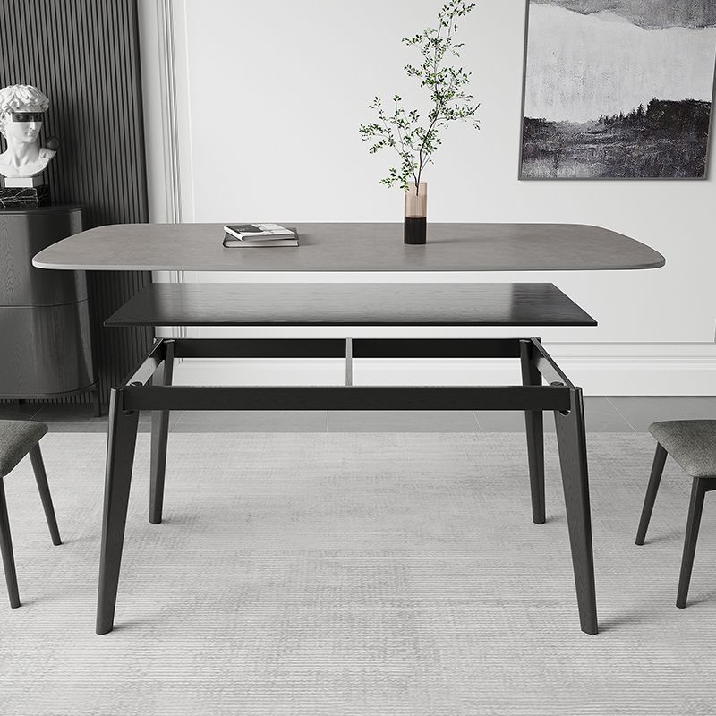 Tavolo da pranzo per la casa, sala da pranzo, tavolo da cucina moderno con cornice nera