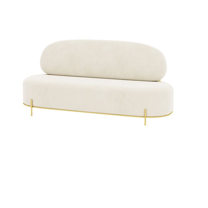 Hedendaags wit / oranje 31,5 "H Velvet armloze bank voor de woonkamer