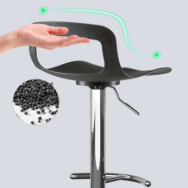Modern Plastic Adjustable Height Swivel Bar Stool with Footrest
