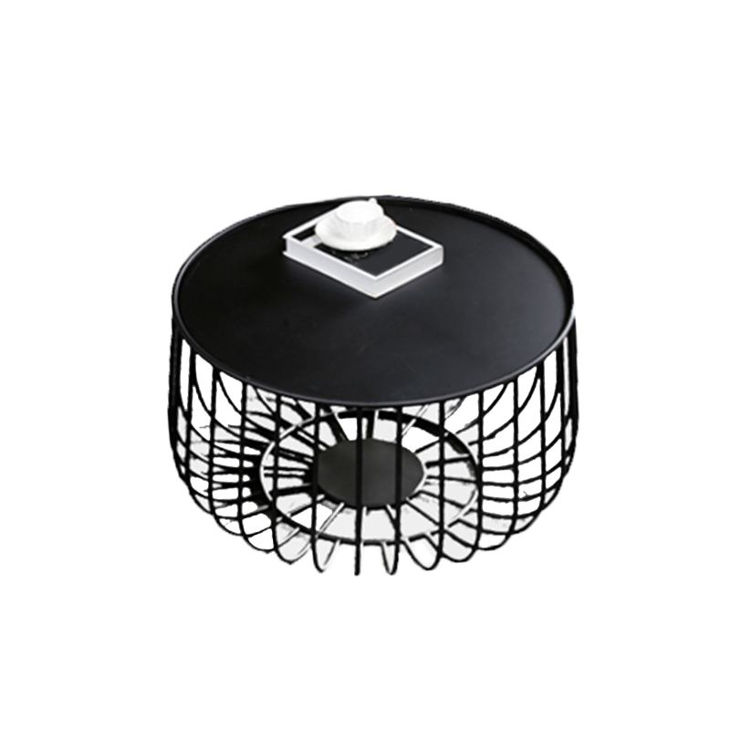 Mid-century Modern Iron Round Coffee Table, Frame Base Cocktail Table Clearhalo 'Coffee & Accent Tables' 'Coffee Tables' 'coffee_tables' 'furn' 'furn_coffee_tables' 'Furniture' 'Living Room Furniture' 1200x1200_7131a194-b9f3-4d34-a393-4a77fb5f520f