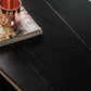 Luxe salontafel met stenen blad, cocktailtafel met metalen frame en plank