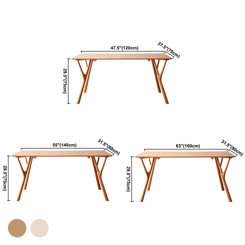 Contemporary Rectangle Dining Table Solid Wood Table with 4 Legs for Home Kitchen Dinner Clearhalo ' dining_table' 'Dining Tables & Seating' 'Dining Tables' 'furn' 'furn_dining_table' 'Furniture' 'furniture_dining_table' 'Kitchen & Dining Furniture' 'kitchen&dining_furn' 'kitchen' 'kitchen_dining_table' 1200x1200_71329928-d903-4689-8925-92587232d242