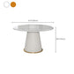 Glam Stone Round Dining Table with Pedestal Table for Dining Room