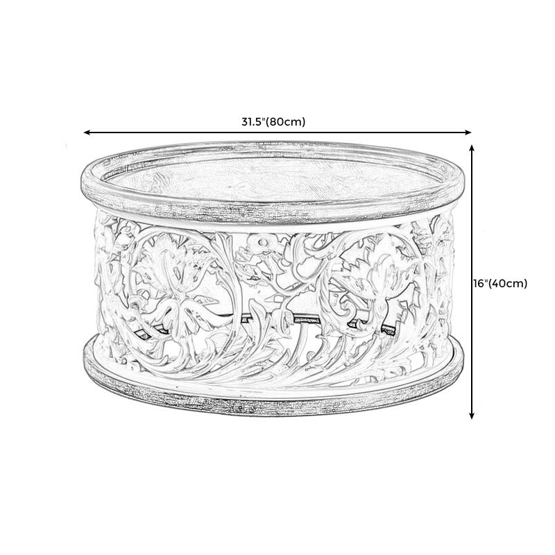 アイアンドラムエンドテーブルラウンドウッドトレイトップサイドエンドテーブル - 苦しめられた表面処理