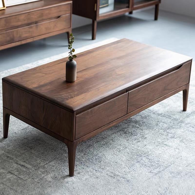 23" Wide Contemporary Coffee Table Rectangle Solid Wood Cocktail Table