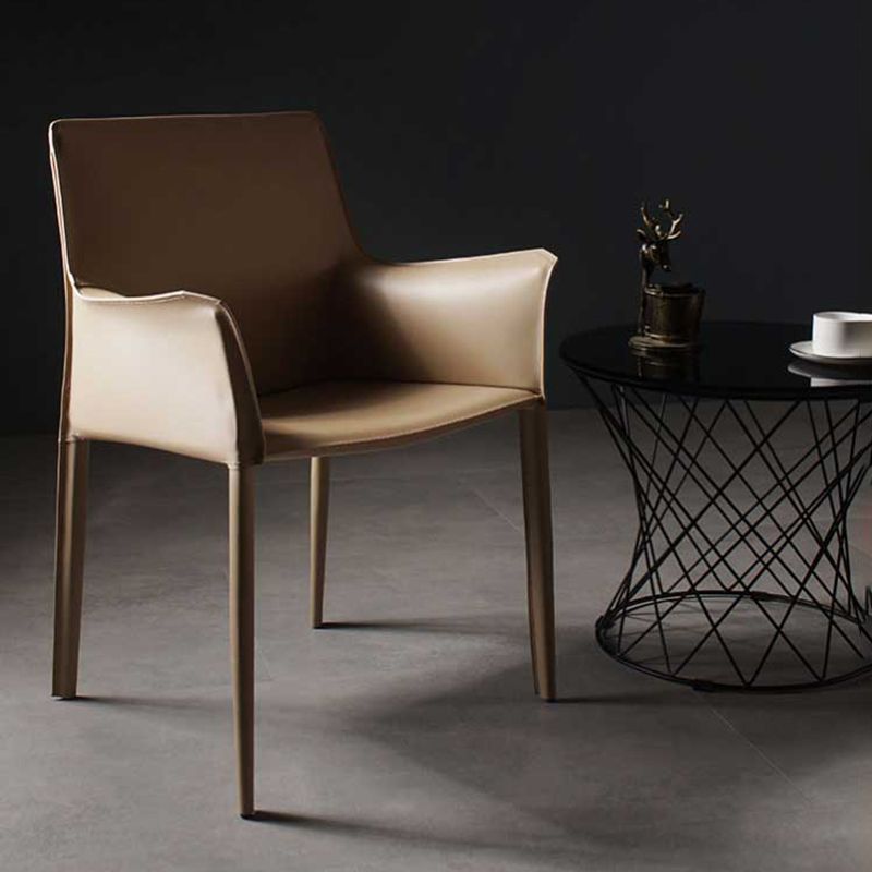 Modern Metal Dining Arm Chair Leather Dining Side Chair for Restaurant Use Clearhalo ' kitchen&dining_furn' 'Dining Chairs' 'Dining Tables & Seating' 'dining_chair' 'furn' 'furn_dining_chair' 'Furniture' 'furniture_dining_chair' 'Kitchen & Dining Furniture' 'kitchen' 1200x1200_7133c541-eb19-4bbf-ba53-f14f4e8ae51d