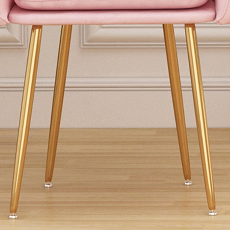 Glam Dining Arm Chair Solid Back Side Chair with 4 Metal Legs for Home Use Clearhalo ' kitchen&dining_furn' 'Dining Chairs' 'Dining Tables & Seating' 'dining_chair' 'furn' 'furn_dining_chair' 'Furniture' 'furniture_dining_chair' 'Kitchen & Dining Furniture' 'kitchen' 1200x1200_7133cd9b-c7a5-4e1a-bc11-2bb41663b645