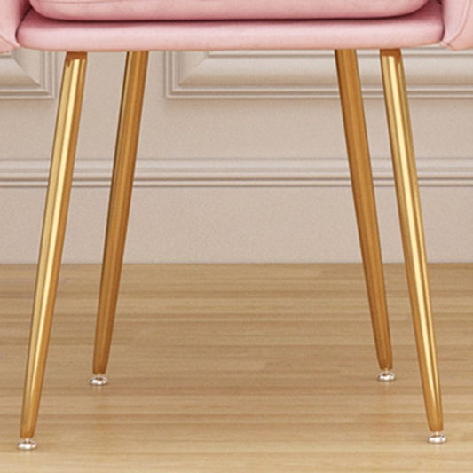 Glam Dining Arm Chair Solid Back Side Chair with 4 Metal Legs for Home Use Clearhalo ' kitchen&dining_furn' 'Dining Chairs' 'Dining Tables & Seating' 'dining_chair' 'furn' 'furn_dining_chair' 'Furniture' 'furniture_dining_chair' 'Kitchen & Dining Furniture' 'kitchen' 1200x1200_7133cd9b-c7a5-4e1a-bc11-2bb41663b645