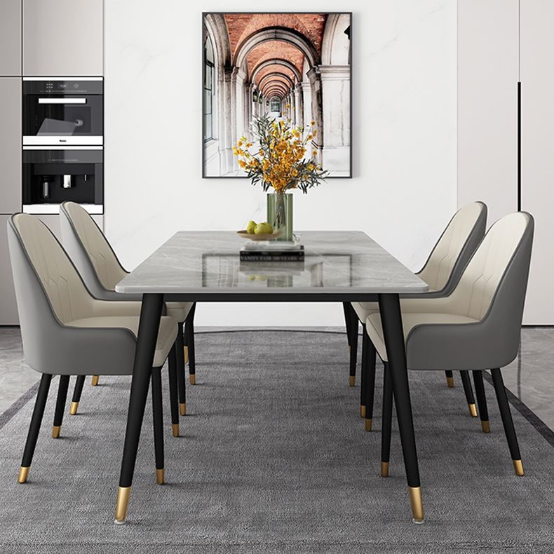 Nordic Style 1/4/5/7 Rectangle Dining Room Set with Leather Chairs Clearhalo 'Dining Room Sets' 'Dining Tables & Seating' 'dining_room_set' 'furn' 'furn_dining_room_set' 'Furniture' 'furniture_dining_room_set' 'Kitchen & Dining Furniture' 'kitchen&dining_furn' 'kitchen' 1200x1200_7133e50b-1db9-4b1e-8392-675559a044aa