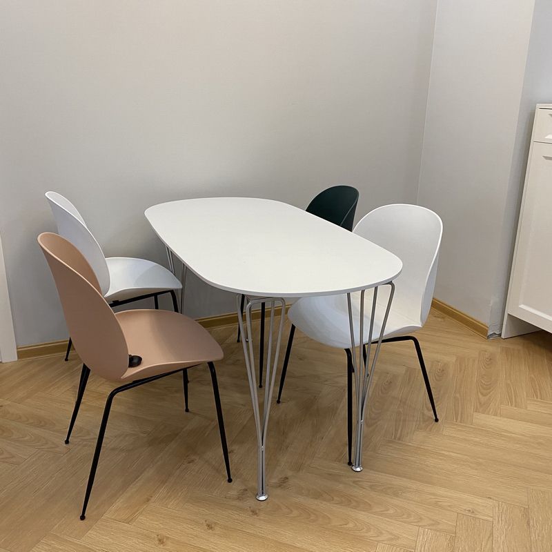 Modern White Sintered Stone Dining Table Oval Shape Standard Dining Table with 4 Legs Base Clearhalo ' dining_table' 'Dining Tables & Seating' 'Dining Tables' 'furn' 'furn_dining_table' 'Furniture' 'furniture_dining_table' 'Kitchen & Dining Furniture' 'kitchen&dining_furn' 'kitchen' 'kitchen_dining_table' 1200x1200_7134422f-a98b-45e1-a67e-1c69908aa859