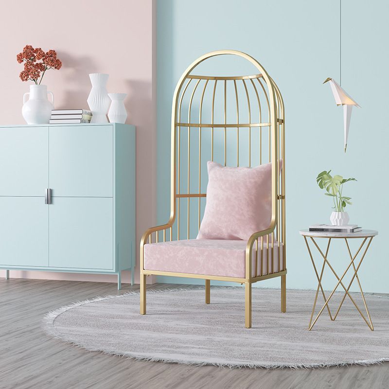 Glam Fabric Arms Included with Pillow Basic Four Leg Accent Armchair Clearhalo 'Accent Chairs' 'accent_chairs' 'Chairs & Seating' 'furn' 'furn_accent_chairs' 'Furniture' 'Living Room Furniture' 1200x1200_71361a26-936b-4e74-bcdc-fd50e08b042f