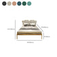 Metal Wire-Grid Bed Frame Upholstered Panel Bed with Heart-Shaped Headboard