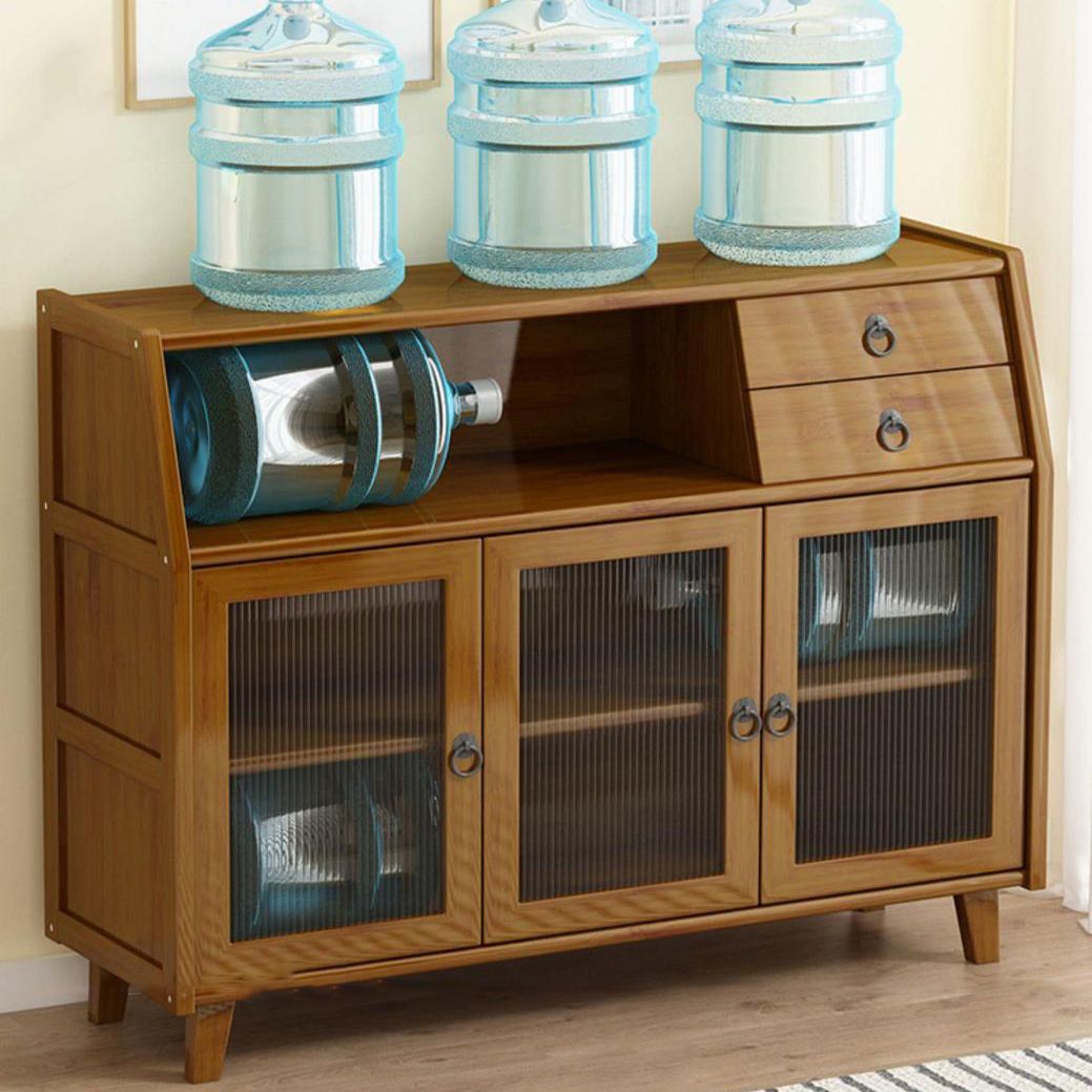 Moderner Bambus 37,4 "H Sideboard Buffet Esszimmer Buffet Server in Brown