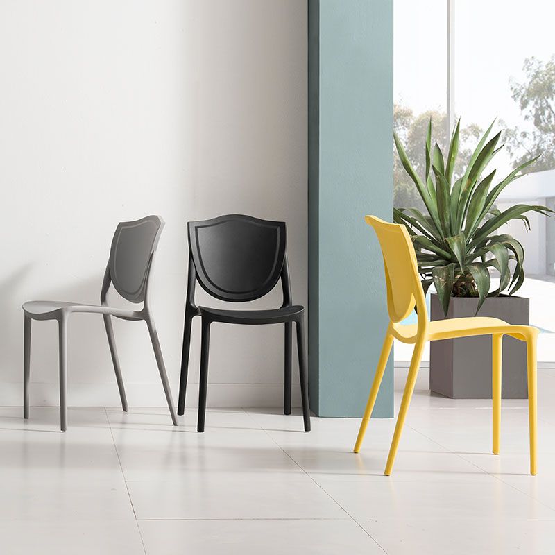 Scandinavian Armless Open Back Chairs Plastic Dining Chairs for Home Use Clearhalo ' kitchen&dining_furn' 'Dining Chairs' 'Dining Tables & Seating' 'dining_chair' 'furn' 'furn_dining_chair' 'Furniture' 'furniture_dining_chair' 'Kitchen & Dining Furniture' 'kitchen' 1200x1200_713742c5-c78c-406f-b62e-c775ba7b5b79