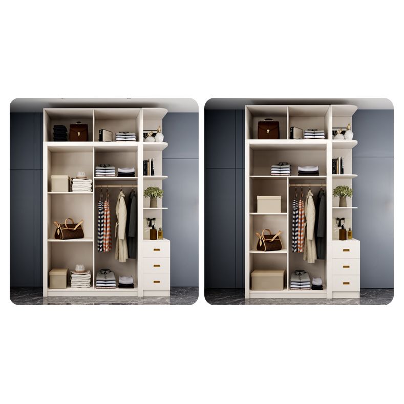 Contemporary Wooden Wardrobe White Wardrobe Closet with Sliding Door Clearhalo 'Armoires & Wardrobes' 'armoires_wardrobes' 'Bedroom Furniture' 'furn' 'furn_armoires_wardrobes' 'Furniture' 1200x1200_71383749-9df7-4284-8d70-3111780fd266