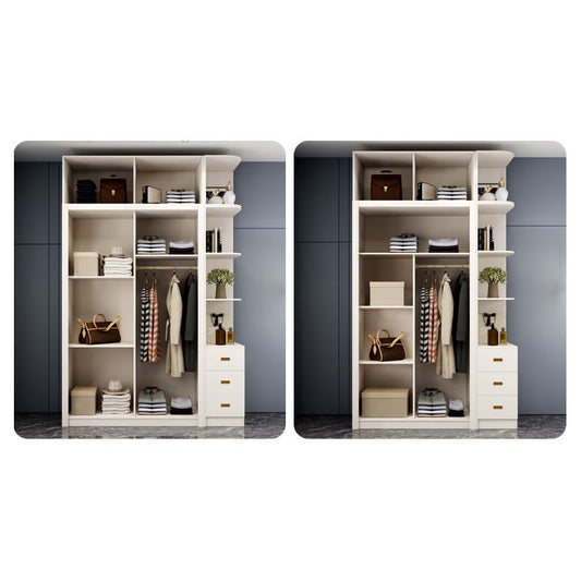 Contemporary Wooden Wardrobe White Wardrobe Closet with Sliding Door Clearhalo 'Armoires & Wardrobes' 'armoires_wardrobes' 'Bedroom Furniture' 'furn' 'furn_armoires_wardrobes' 'Furniture' 1200x1200_71383749-9df7-4284-8d70-3111780fd266
