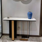 Tabella di accento glam largo 11 "Stone Tabella accento console bianco rettangolo bianco