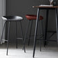 Contemporary Metal Barstool Leather Fabric Counter Stool with 4 Legs