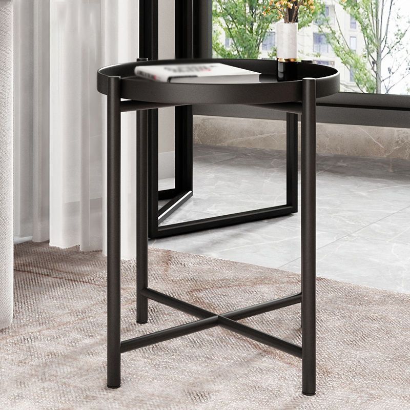 Modern Style Metal Table Top Metal Steel Base Round Side Table