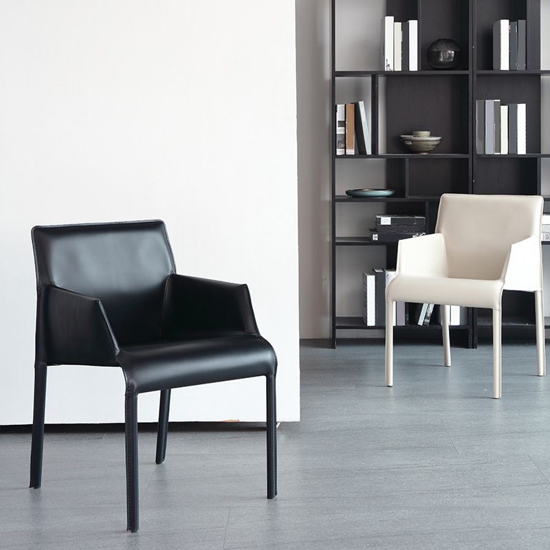 Contemporary Leather Dining Chair Metal Dining Arm Chair for Restaurant Use Clearhalo 'Dining Chairs' 'Dining Tables & Seating' 'dining_chair' 'furn' 'furn_dining_chair' 'Furniture' 'furniture_dining_chair' 'Kitchen & Dining Furniture' 1200x1200_713cec99-6e70-48de-92b9-6bf206d4b498