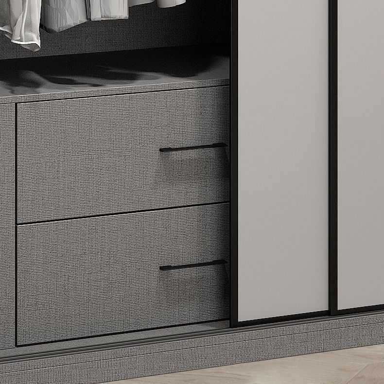 Garde-robe en bois de style moderne placard de garde-robe de couleur blanc avec porte coulissante