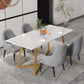 Glam Style 1/2/5 Pieces Dining Table Set Sintered Stone Table and Chair Set Clearhalo 'Dining Room Sets' 'Dining Tables & Seating' 'dining_room_set' 'furn' 'furn_dining_room_set' 'Furniture' 'furniture_dining_room_set' 'Kitchen & Dining Furniture' 'kitchen&dining_furn' 'kitchen' 1200x1200_71403988-c335-4f7b-8759-c732bcb8258f