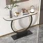 Glam Half Moon Accent Table Iron Console Sofa Table for Hall