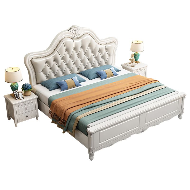 Terramella del letto del letto standard in legno solido vittoriano con gambe