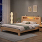 Contemporary Standard Bed Solid Wood Storage Panel Bed with Headboard