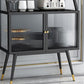 Modern Storage Cabinet 41" Glass Door Display Buffet Cabinet for Dining Room