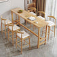 Modern Style Rectangle Bar Table Solid Wood Fixed Bistro Bar Desk for Living Room