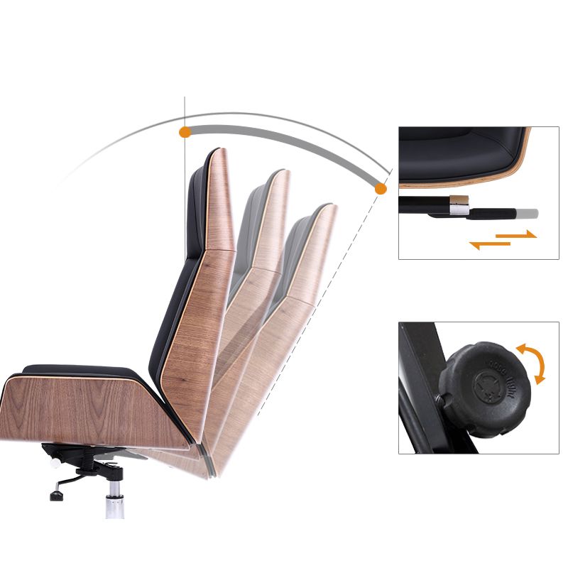 Faux Leather Adjustable Task Chair Silver Metal Base Contemporary Office Chair Clearhalo 'furn' 'furn_office_chair' 'Furniture' 'Office Chairs' 'Office Furniture' 'office_chair' 1200x1200_71431ad6-b6ee-4dc7-a093-c2af3af14190