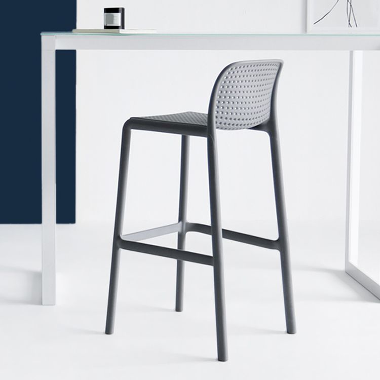 Industrial Plastic Low Back Bar Stool Armless Stackable Bar Stool Clearhalo 'Bar Furniture' 'Bar Stools' 'bar_stools' 'furn' 'furn_bar_stools' 'Furniture' 'Kitchen & Dining Furniture' 1200x1200_71444aa2-439e-4515-ba1c-e018a84442e9