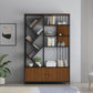 Scandinavian Open Back Bookshelf Metal Bookcase with Cabinet Clearhalo 'Bookcases' 'furn' 'furn_bookcases' 'Furniture' 'Office Furniture' 1200x1200_71457bf9-218b-4e6f-8ff2-1dc4a6dc9f7b