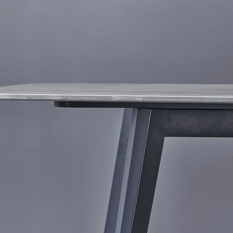 Minimalist Rectangle Sintered Stone Dining Table with Metal Base Dining Table for Restaurant Clearhalo ' dining_table' 'Dining Tables & Seating' 'Dining Tables' 'Furniture' 'furniture_dining_table' 'Kitchen & Dining Furniture' 'kitchen&dining_furn' 'kitchen' 'kitchen_dining_table' 1200x1200_71472680-df2b-4e6b-badb-ca22bb2d459c