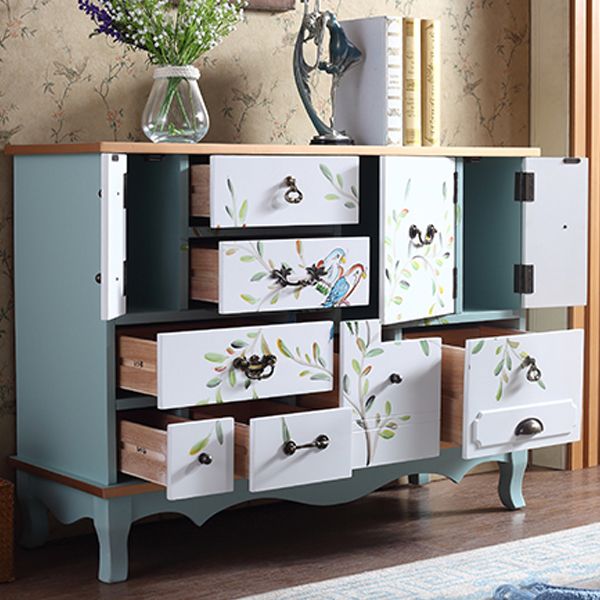 Industrial Painted Accent Cabinet with Drawers Solid Wood Chest Clearhalo 'Cabinets & Chests' 'cabinets_chests' 'furn' 'furn_cabinets_chests' 'Furniture' 'Living Room Furniture' 1200x1200_7149ad6d-7678-40b6-82de-cbe1dba1f7ab