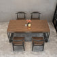 Fixed Industrial Dinette Set 1/5 Pcs Brown Solid Wood Furniture for Home