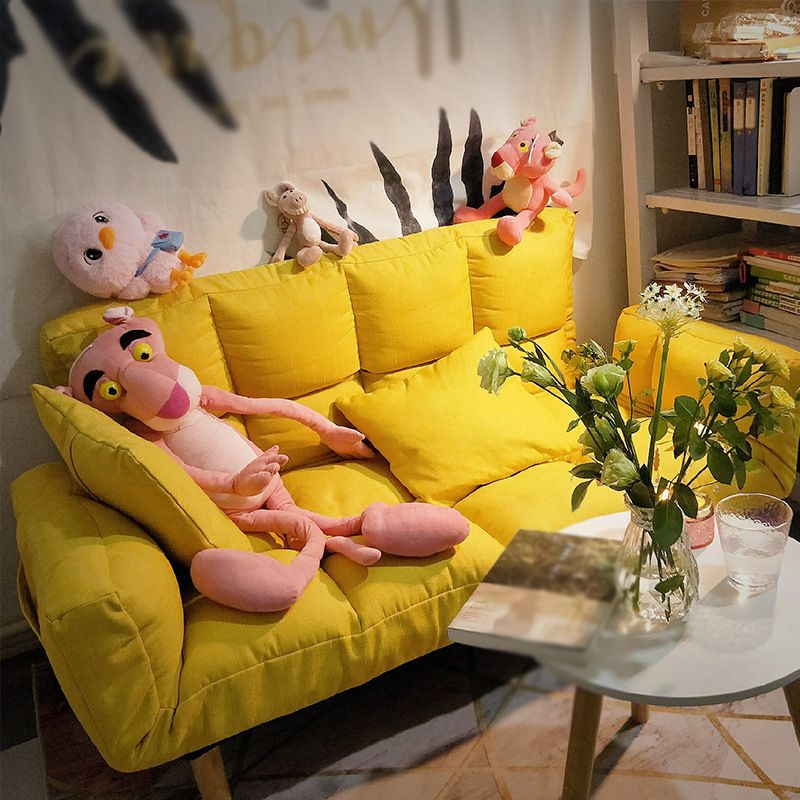 コンテンポラリーコンバーチブルソファカウチスクエアアームビスケットバックソファベッド