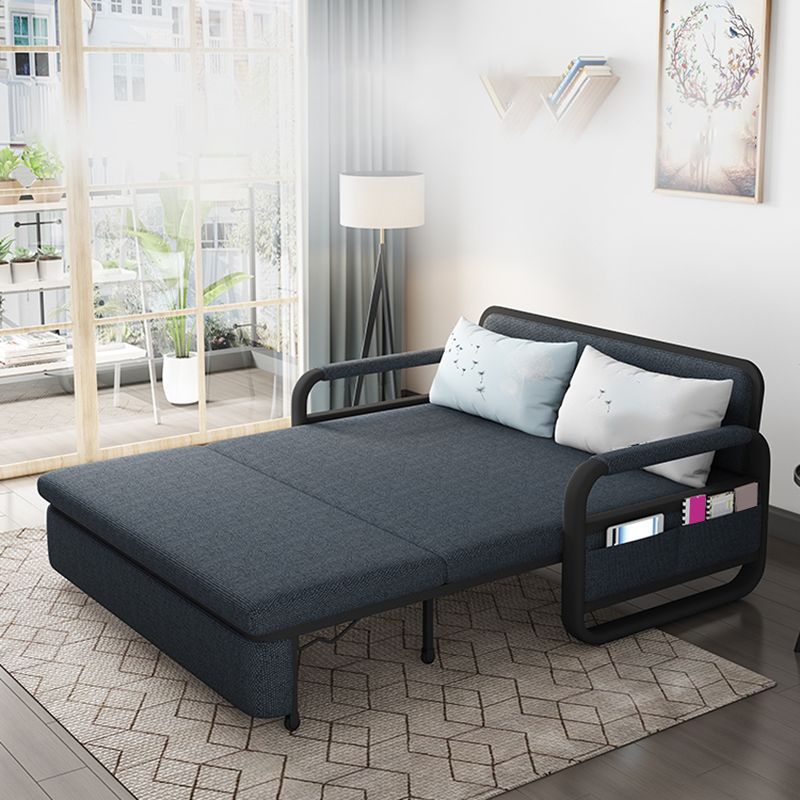 Contemporary Cotton Blend Square Arm Sofa Bed with Storage in Grey Clearhalo 'furn' 'furn_sofas' 'Furniture' 'furniture_sofas' 'Living Room Furniture' 'Sofa' 'sofas' 1200x1200_714edd66-8628-4561-880f-b177519cb1ff