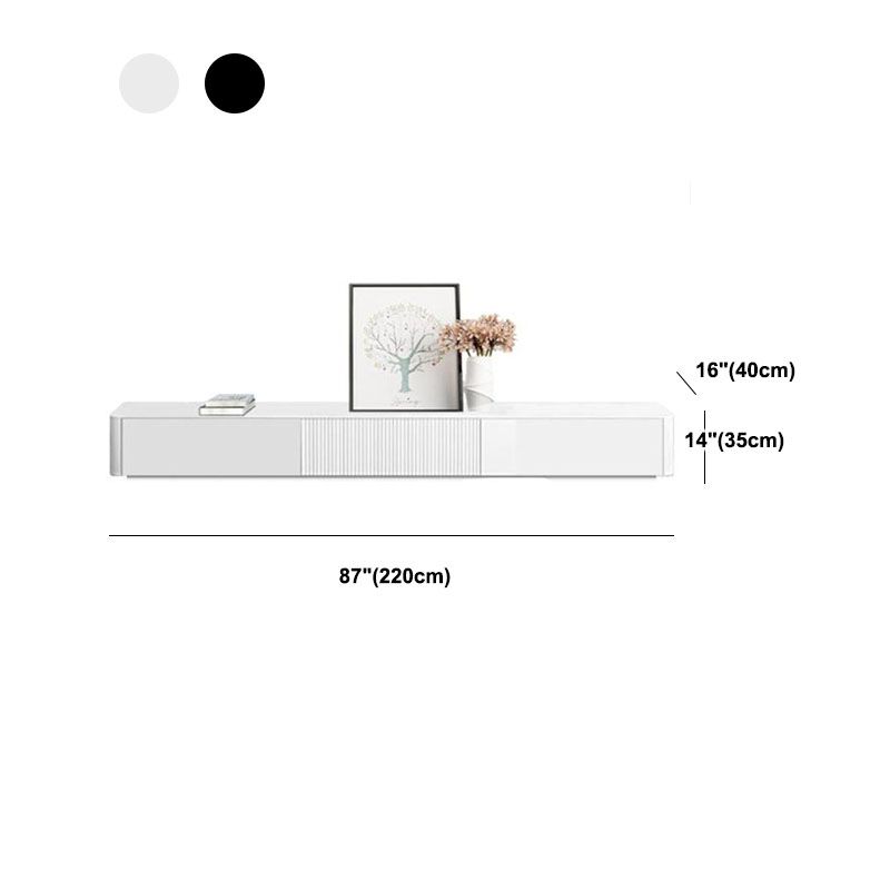 Mobile TV scandinavo antigraffio, console TV bianca/nera con 3 cassetti