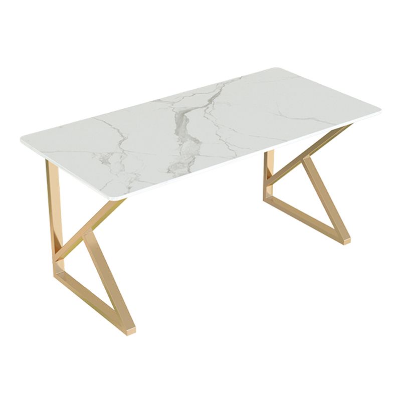 Escritorio de escritura rectangular moderno escritorio de oficina en casa con patas de metal