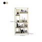 Metal and Wooden Bookshelf Vertical Open Etagere Bookcase with 5 Shelves