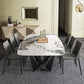 Simplicity Rectangle Dining Room Table Sintered Stone Table with Black Pedestal Base Clearhalo ' dining_table' 'Dining Tables & Seating' 'Dining Tables' 'furn' 'furn_dining_table' 'Furniture' 'furniture_dining_table' 'Kitchen & Dining Furniture' 'kitchen&dining_furn' 'kitchen' 'kitchen_dining_table' 1200x1200_71509675-e988-4a13-a80c-65abc47cade8